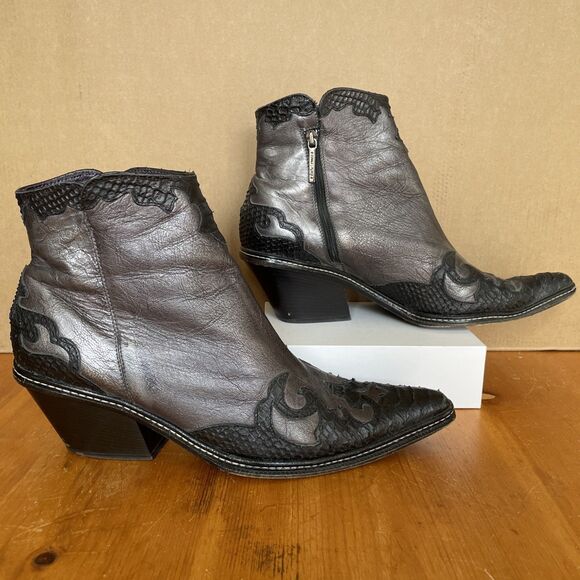 EUC Donald J. Pliner Cowboy Ankle Boots-Western Couture Collection Sz 11 - Picture 1 of 9